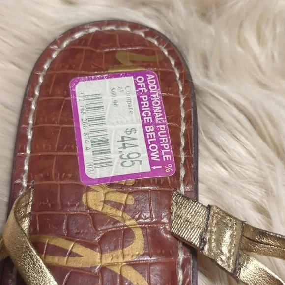 Sam Edelman Gold strappy sandals 10M - Picture 2 of 5